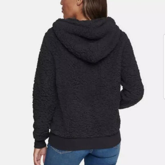 NEW Marc New York Womens Fleece Full Zip Jacket M NWT Hooded Black - Picture 9 of 11